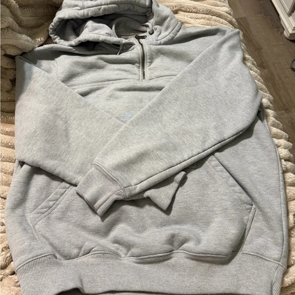 Men’s Carhartt Rain Defense Gray Quarter-Zip Hoodie - Size Large - Picture 2 of 4